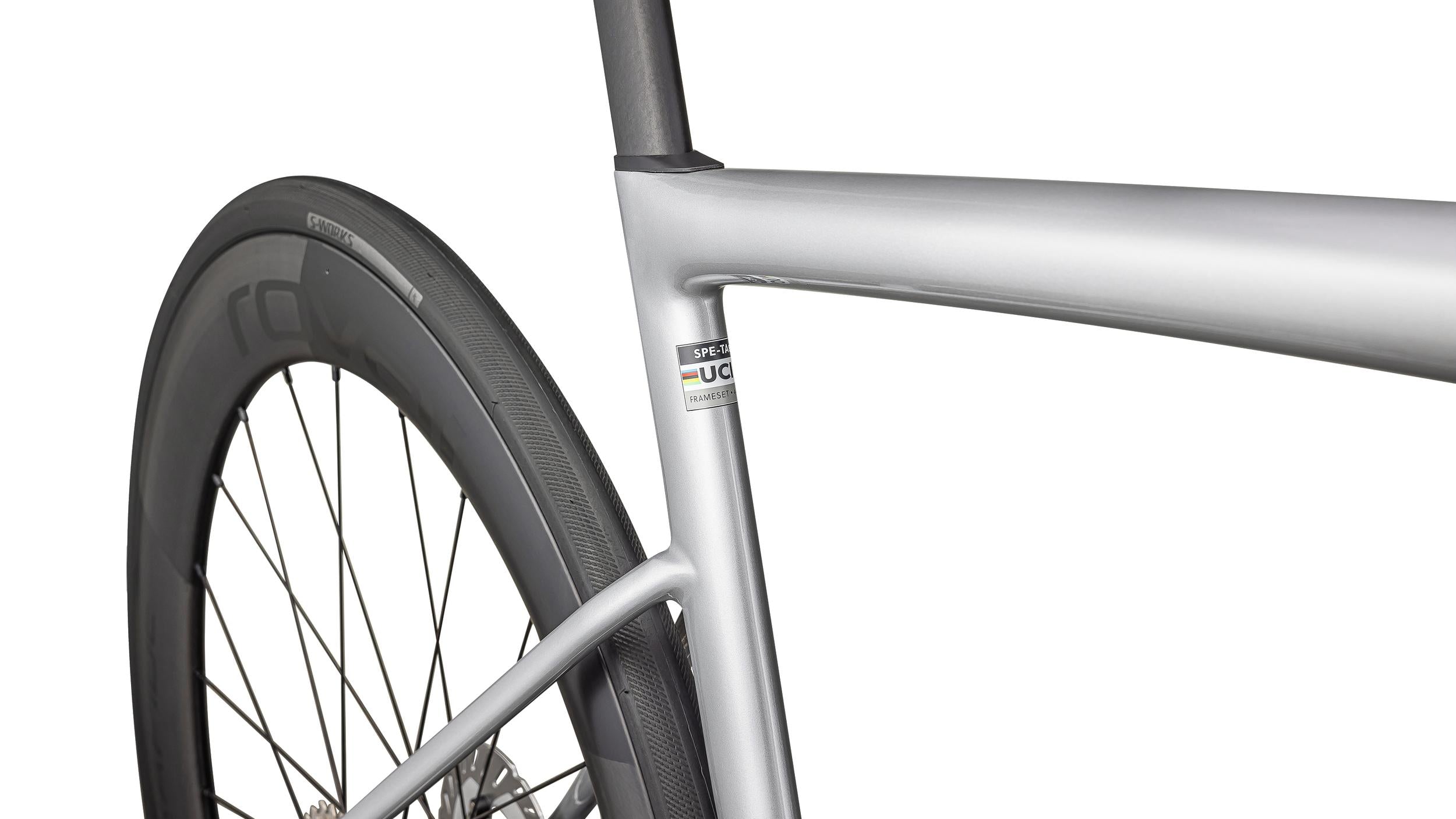 Tarmac SL8 Pro Ultegra Di2 Specialized 2025 Gloss Liquid Silver/Satin Blue Pearl Over Black Liquid Metal #6
